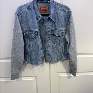 Levi's Light Blue Denim Jacket with grey sleeves